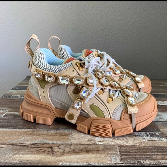 Gucci Wmns Flashtrek Crystals Beige - Picture 7 of 7
